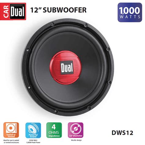 Dual Electronics DWS12 12-inch High Performance Subwoofer with a 2-inch ...