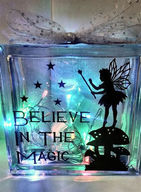 Believe In The Magic Fairies Fairy Glass Light Block Design Etsy