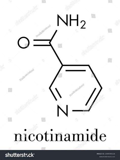 Nicotinamide Drug Vitamin Molecule Skeletal Formula Stock Vector ...