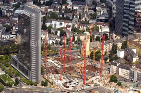 Frankfurt Am Main Aus Der Vogelperspektive Baustelle Tower Und