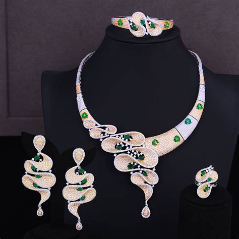 Cz Jewelry Luxury Geometry Dubai Gold Jewelry Sets Nigerian Wedding