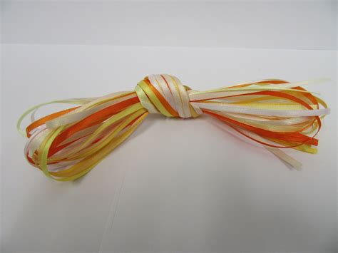 X Metre Lengths Assorted Satin Ribbon Mm Orange Yellow Whites