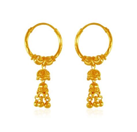 22 Karat Gold Bali Earrings Ajer63669 22 Karat Gold Hoopbali Earrings Are Designed With