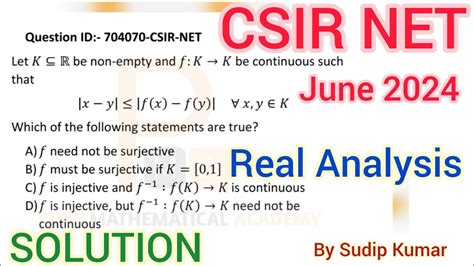 Csir Net June 2024 Real Analysis Solution Csir Net June 2024