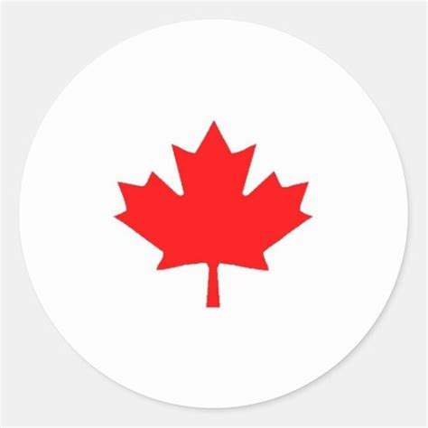 Canadian Maple Leaf Round Sticker Zazzle