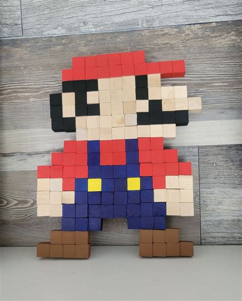 Super Mario Wooden Block Pixel Art Dollar Tree Diy Dollar Store