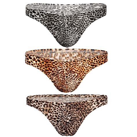 Buy Admireme Men S Leopard Thong Underwear G String Lingerie Bikini Men Sexy Briefs Men T Back