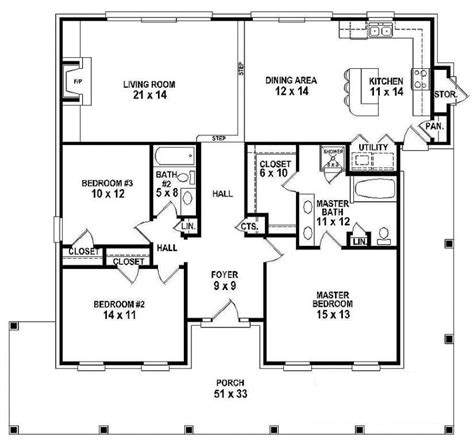 Luxury One Story House Plans with 3 Bedrooms - New Home Plans Design