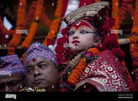 Nepalese Living Goddess Kumari Participates In The Chariot Procession