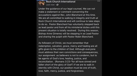 Rock Church Pastor John Blanchard Timeline