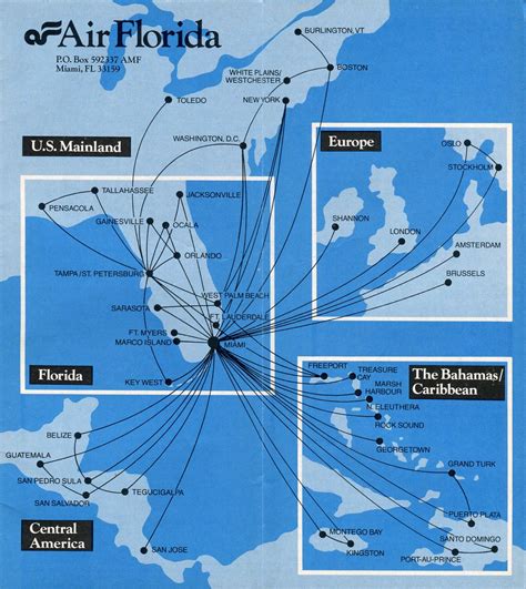 Air Florida Route Map