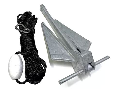 Ancora Danforth 5kg Galvanizada Kit Completo Lancha Barco