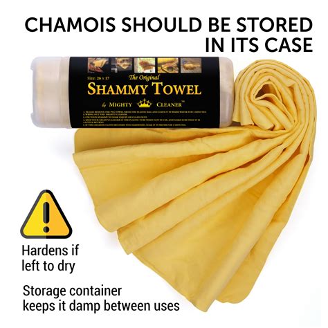 Mighty Cleaner Shammy Towel for Car – 26″ x 17″ Chamois Cloth for Car – Original Car Drying ...