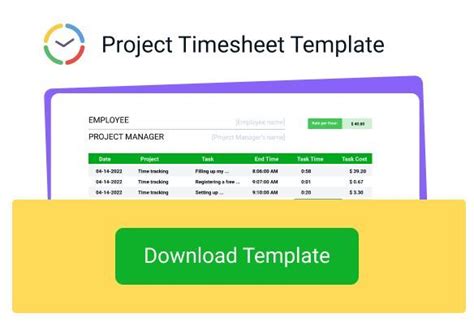 free project timesheet template Project Management, Time Management ...