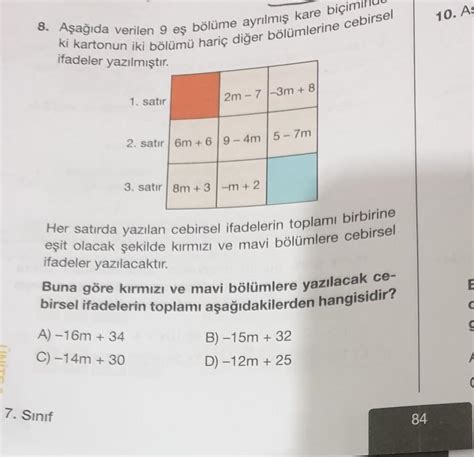 S N F Matematik Cebirsel Ifadeler Eodev