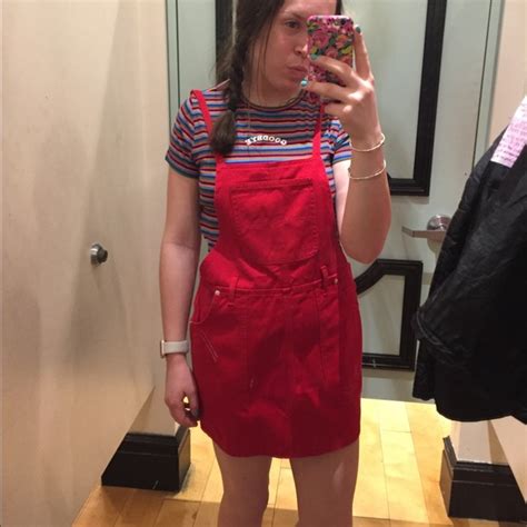 Forever 21 Dresses Red Overall Dress Poshmark