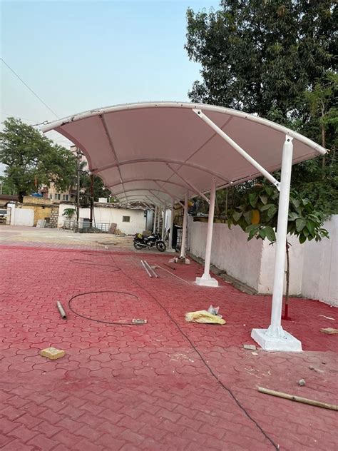 Modular PVC Tensile Roof Car Parking Structures Paint Coated In Mumbai