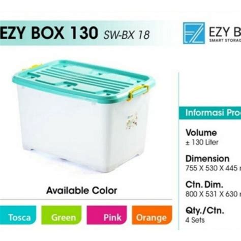 Jual Container Box Ezy Box 130 Liter Box Penyimpanan Box