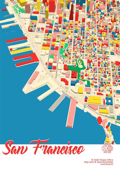 San Francisco California Map Poster Infographic Map Illustrated Map