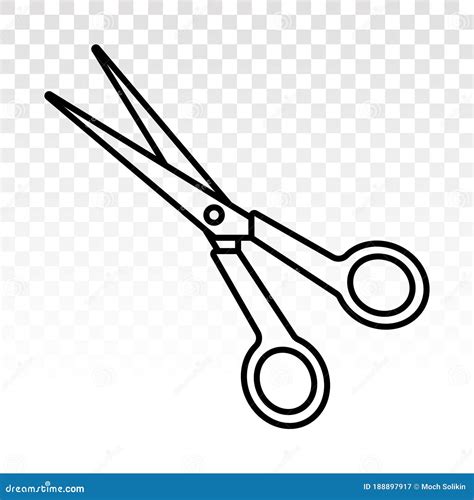 Hairdressing Scissor Illustration Drawing Engraving Ink Line Art