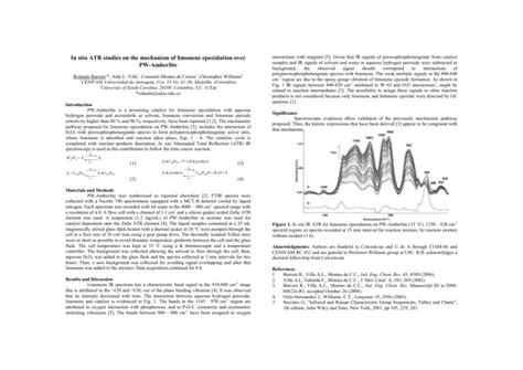 In Situ Atr Studies On The Mechanism Of Limonene Epoxidation Over