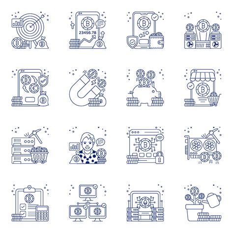 Set of Bitcoin Linear Icons 34897262 Vector Art at Vecteezy