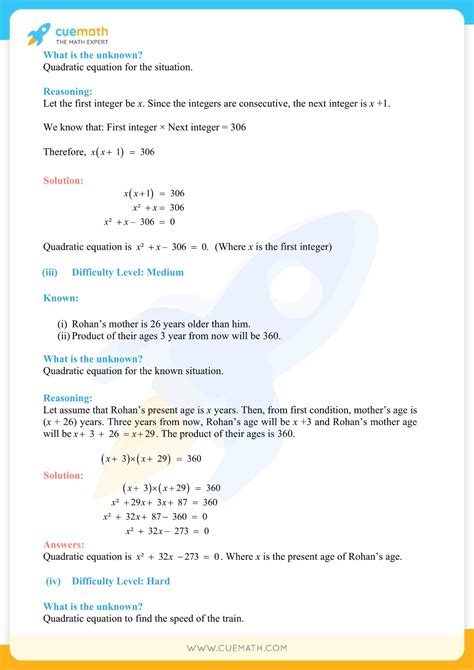 Ncert Solutions Class 10 Maths Chapter 4 Quadratic Equations Access Pdf