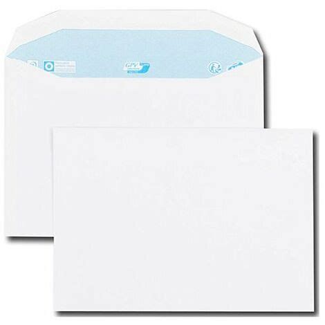 Enveloppe 162 x 229 mm GPV 80 g sans fenêtre blanche Boîte de 500