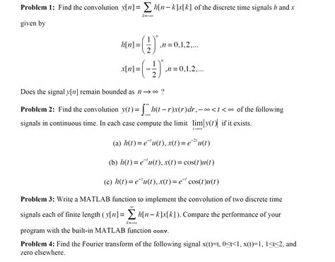 Solved Problem 1 Find The Convolution Yin H N K X K Of The