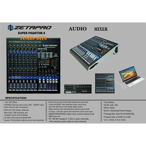 Jual MIXER AUDIO ZETAPRO SUPER PHANTOM8 SUPER PHANTOM 8 EFFECT REVERB