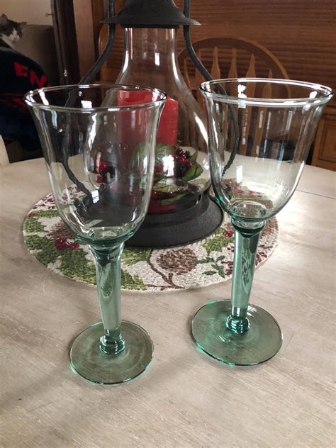 Recycled Glass Wine Glasses Etsy Recycled Glass Wine Glasses Wine Glass Glass