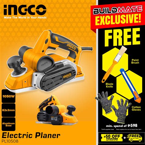 INGCO Electric Planer 1050W 82mm PL10508 BUILDMATE IPT Lazada PH