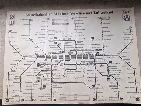 Found a 1992 transit map in my dad's closet : r/Munich
