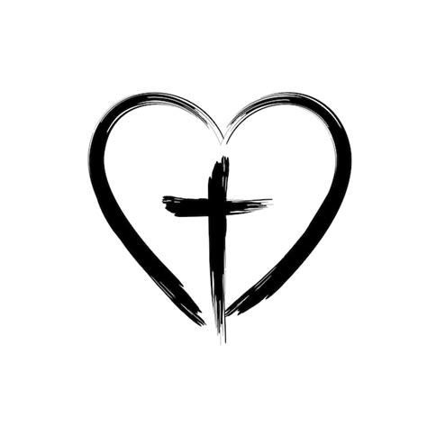 Heart With Cross Inside Clipart