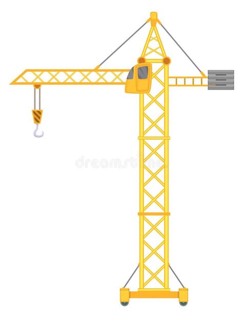 Crane Lifting Heavy Object Stock Illustrations Crane Lifting