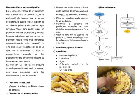 Betun A Base De Cascara De Platano Presentaci N De Mi Investigaci N