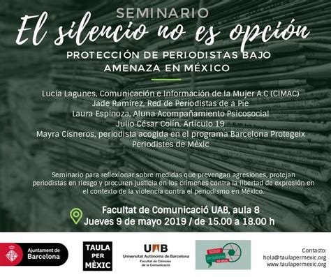 Cimac Org On Twitter El Seminario El Silencio No Es Opci N Se