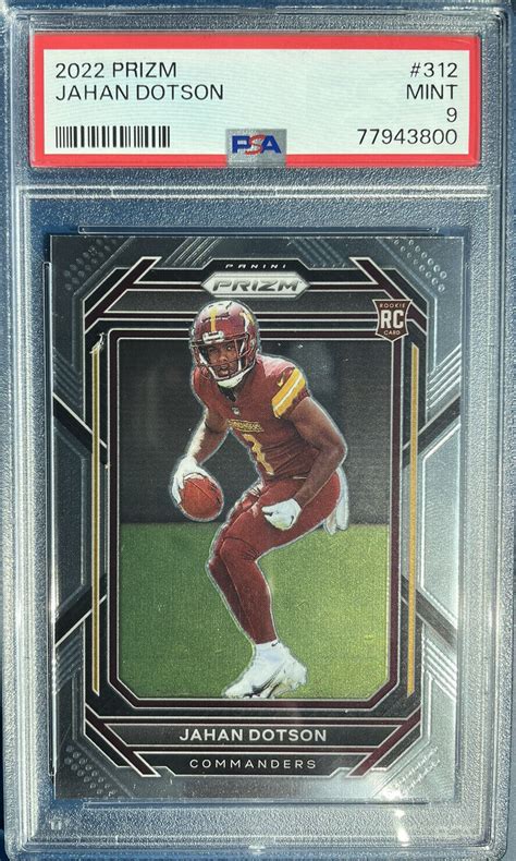 2022 Panini Prizm Jahan Dotson Prizm Rc Rookie 312 Psa 9 Commanders Ebay