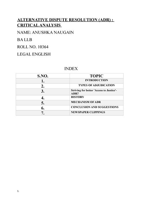 Adr Eng Psda Adr Alternative Dispute Resolution Adr Critical