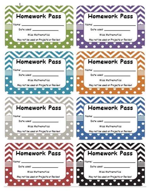 Free Homework Pass Template - Printable Templates