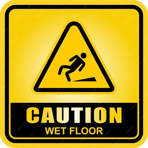 Premium Vector Caution Wet Floor Sign Vector