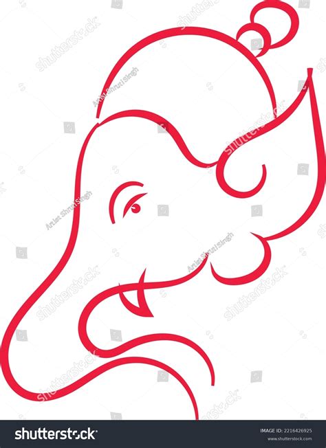 Ganesh Chaturthi Festival Line Drawing Outline Stock Vector (Royalty Free) 2216426925 | Shutterstock