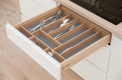 Cutlery Insert Gamma Fittings Wood Drawers Solid Oak Wooden Cutlery