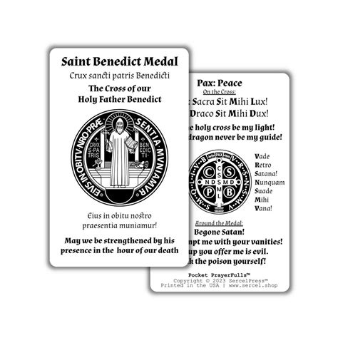 Saint Benedict Medal Explained Pocket Prayerfulls Durable Wallet