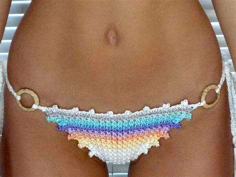PANTS Crochet Bikini Rainbow Etsy