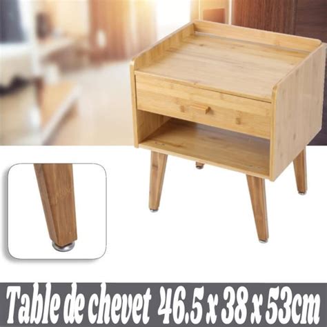 Table De Chevet Table De Nuit En Bambou De Chambre Avec Tiroir 46 5 X