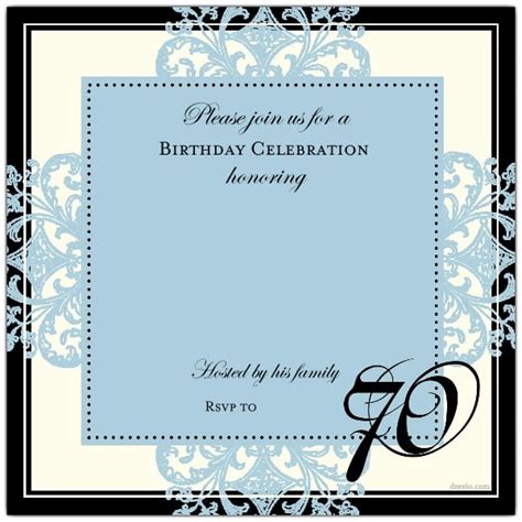 70th Birthday Party Invitations Wording Free Invitation Templates