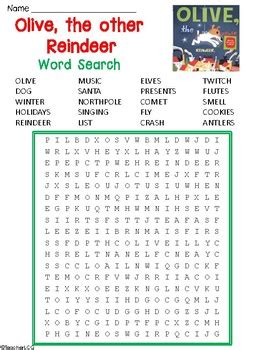 Olive The Other Reindeer Word Search By TeacherLCG TPT