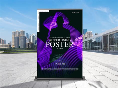 Free Outdoor Advertisement Stand Poster Mockup Design Mockup Planet