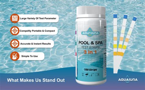 Amazon Aqualuna Pool And Spa Test Strips 100 Counts 3 Way Hot Tub